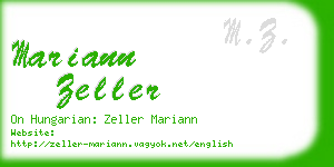 mariann zeller business card